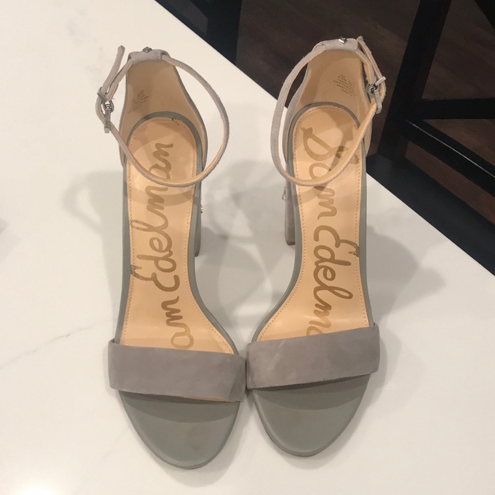 Sam Edelman Gray Suede Heels Size 8.5